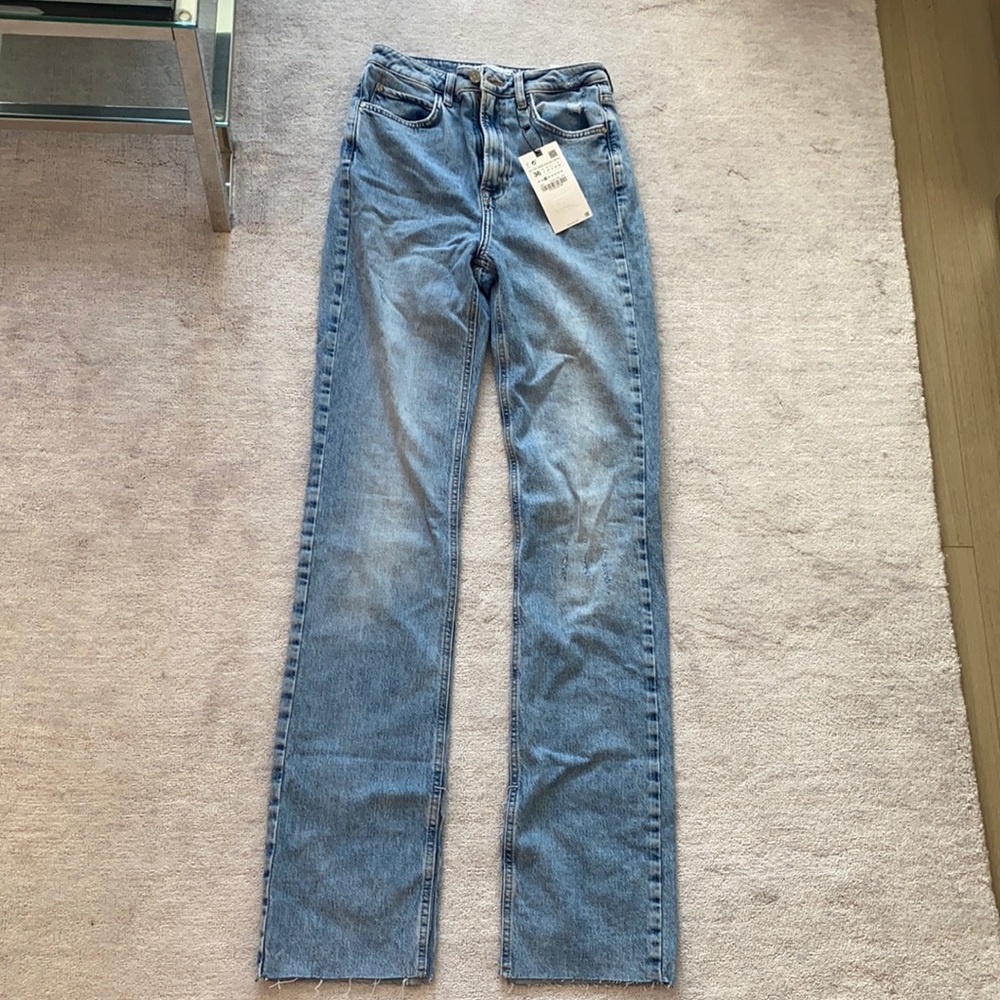 ZARA Slim Flare High Rise Split 4